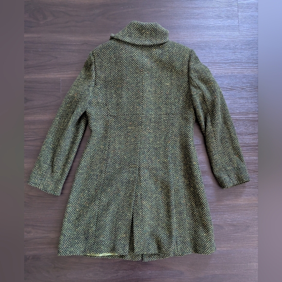 NWT Grace Elements Women's Green Herringbone Tweed Wool-blend coat Size 12 - Picture 15 of 16